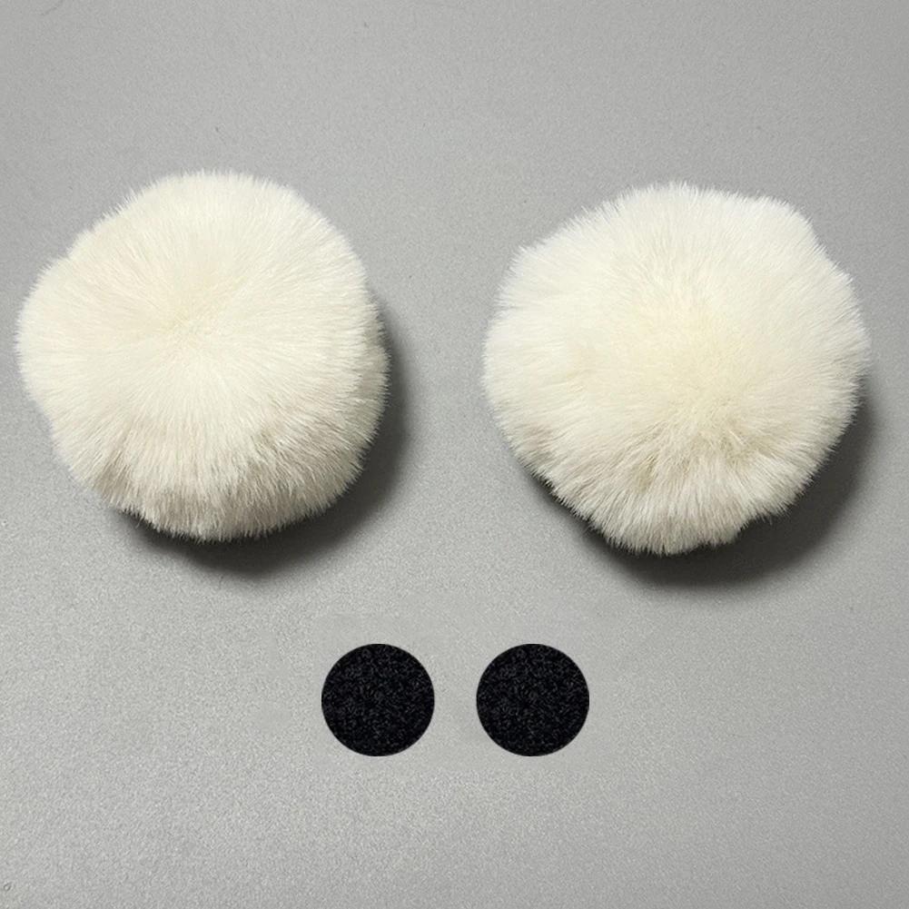 2Pcs Car Motorcycle Helmet Decoration Soft Plush Ball For Motocross Full Face Off Road Helmet Sticker Helmet Accessories
