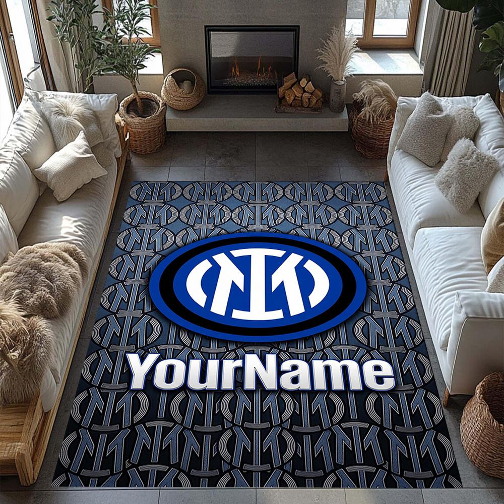 Inter Milan Customized Name Area Rug Perfect for Living Rooms Decorate room Playrooms Balcony Anti-slip Rug Anime Office Decor Spiritual Gift