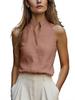 2026 Sleeveless Stand-up Collar Women's Summer Shirt - Elegant & Casual Style