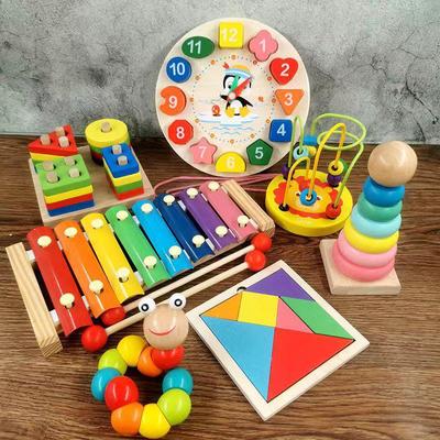 Children's Educational Wooden Piano with Alphabet, Number & Shape Matching