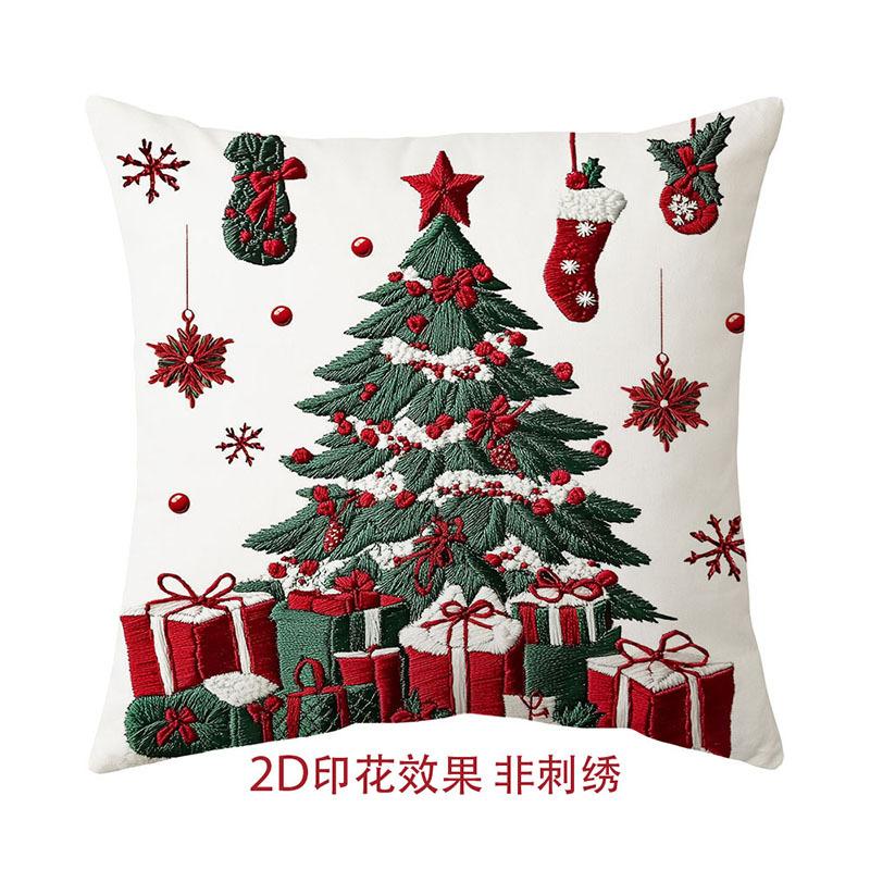 

2D Принт Рождественская Наволочка Новое Праздничное Украшение Гостиная Диван Спальня Подушка Наволочка с Принтом 45 * 45Cm (without pillow core)