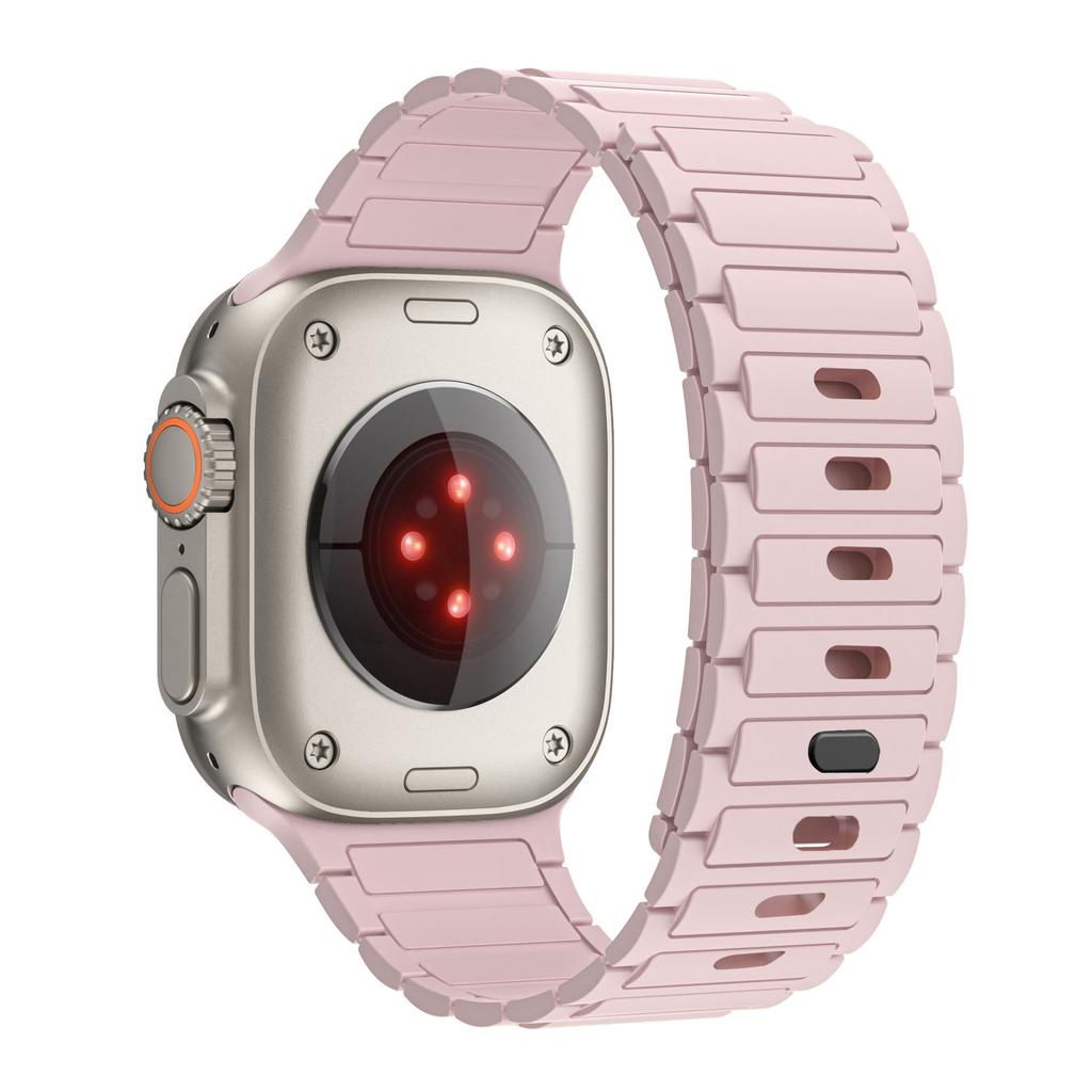 Magnetic Loop For Apple Watch Band 45mm 44mm 40mm 41mm 46mm Silicone Bracelet iWatch Series 10 9 8 7 6 5 se Ultra 2 strap 49mm