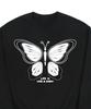 Graver [Unisex] White Butterfly Sweatshirt_Black