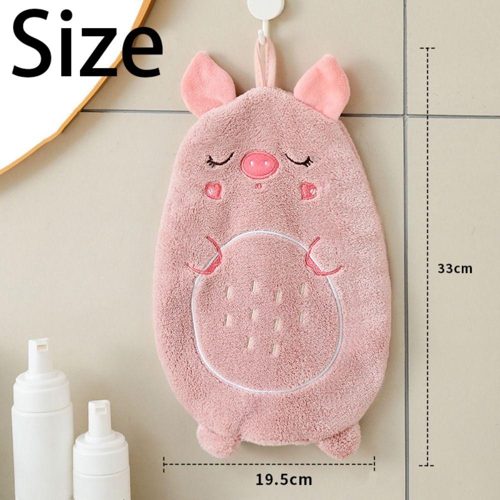2Pcs Cute Cartoon Chicken Hand Towel Piglet Children's Handkerchief Animal Bath Towel  Kitchen