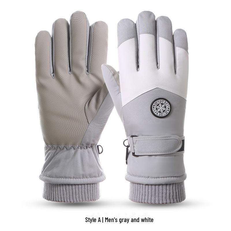 

«Зимние лыжные перчатки унисекс»: Теплый, ветро- и брызгозащищенный, идеально подходит для езды на велосипеде на открытом воздухе и холодной погоды. 2 M серый