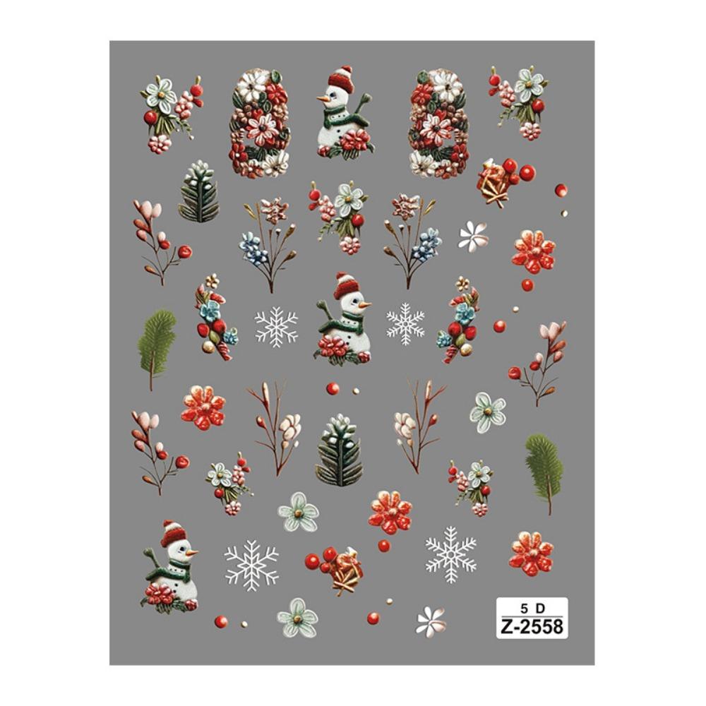 

Рождественские наклейки для ногтей — узоры снежинок и снеговиков, самоклеящиеся, матовая отделка, праздничные украшения для ногтей, которые легко прикрепить! Z-2558