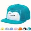 Cartoon Face Embroidery Flat Brim Snapback Cap Adjustable Solid Color Hip Hop Baseball Hat Unisex
