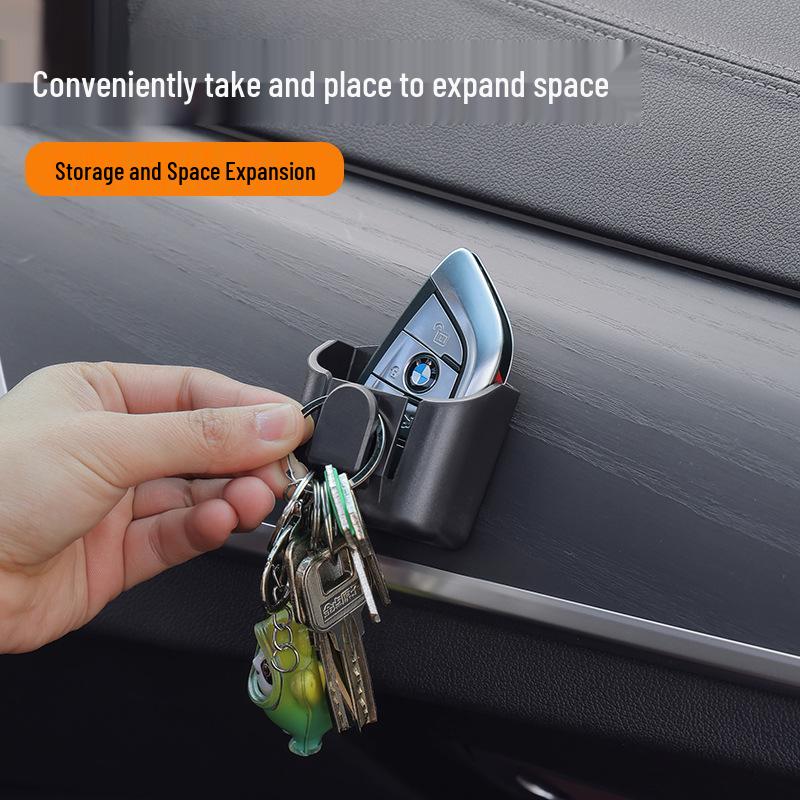 Multi-Functional Car Console Storage Box: Key, Remote, Card Holder & Hook