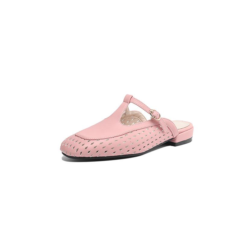 Sommer Ein-Pedal Cool Slipper Gummi Weiche Sohle Große Größe Schuhe Neue Damen Flachsohlige Slipper Lässige Zehentrenner Damen