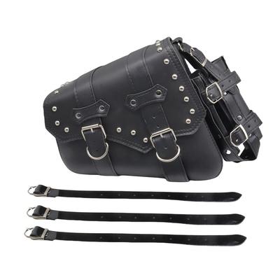 SZYUMO Motorrad Seiten Große PU Reise Tasche mit Wasserflaschenhalter Universelle Motorrad Satteltasche Tasche, Kapazität, Leder, Wasserdicht, Tasche, (Linke Seite)