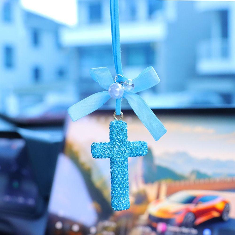 Sparkling Car Rearview Mirror Pendant Shiny Rhinestone Auto Hanging Ornament Auto Interior