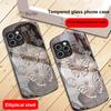Vintage Butterfly For IPhone 16 Pro Max 15 Pro 14 13 12 Mini 11 XS Max XR 7 8 Plu SE 2022 Elliptical Glass Phone Case