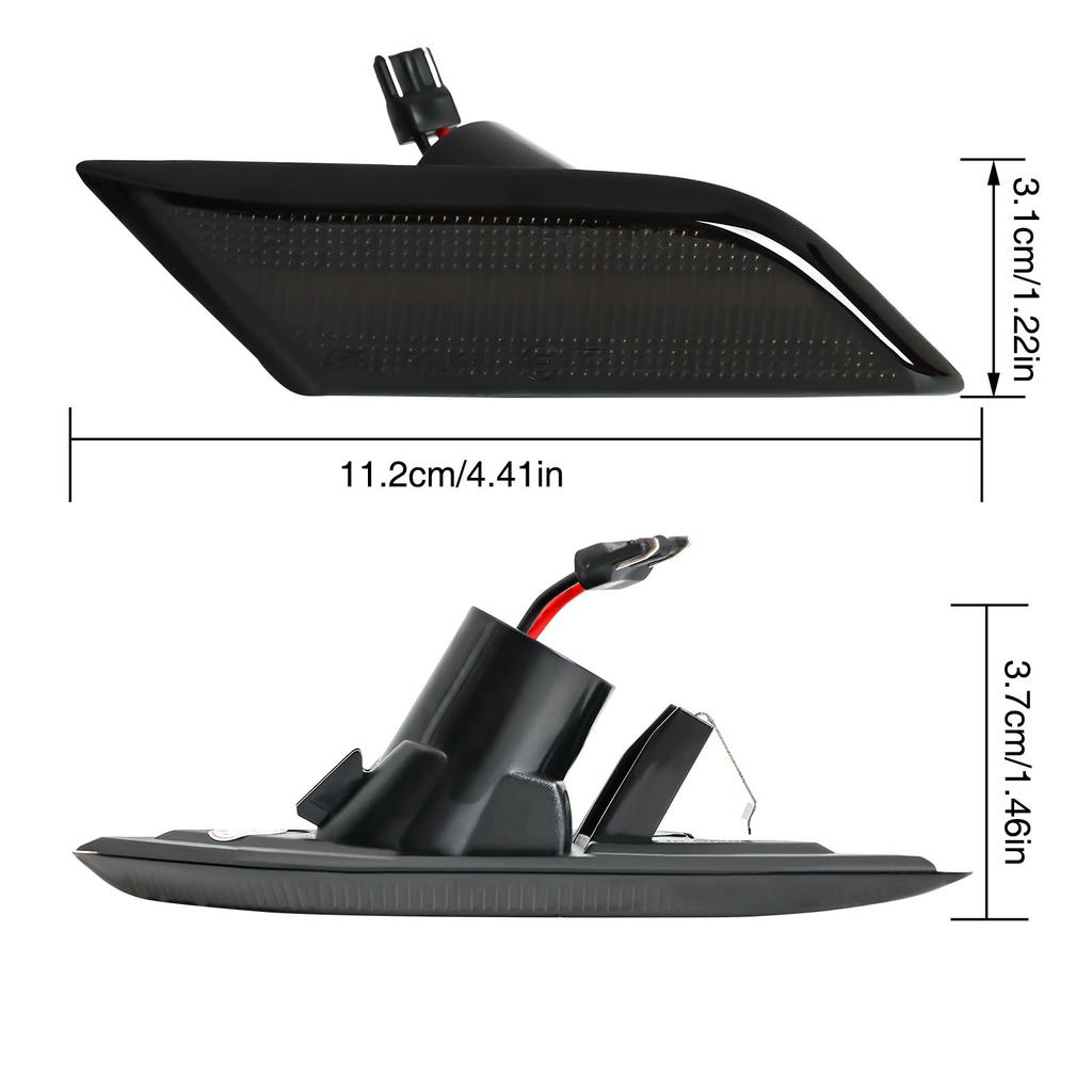 2 stk 12V Gult Sidespeillys Dynamiske LED Sidemarkeringslys Blinklys For VW For Transporter T6.1 Facelift 2020-Opp