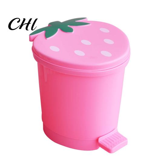 Secchio della Spazzatura Pattumiera Grande Capacità Buona Capacità di Carico Forma Raffinata Conveniente Alta Durabilità Contenitore per Rifiuti Decorativo Plastica Stile Fragola