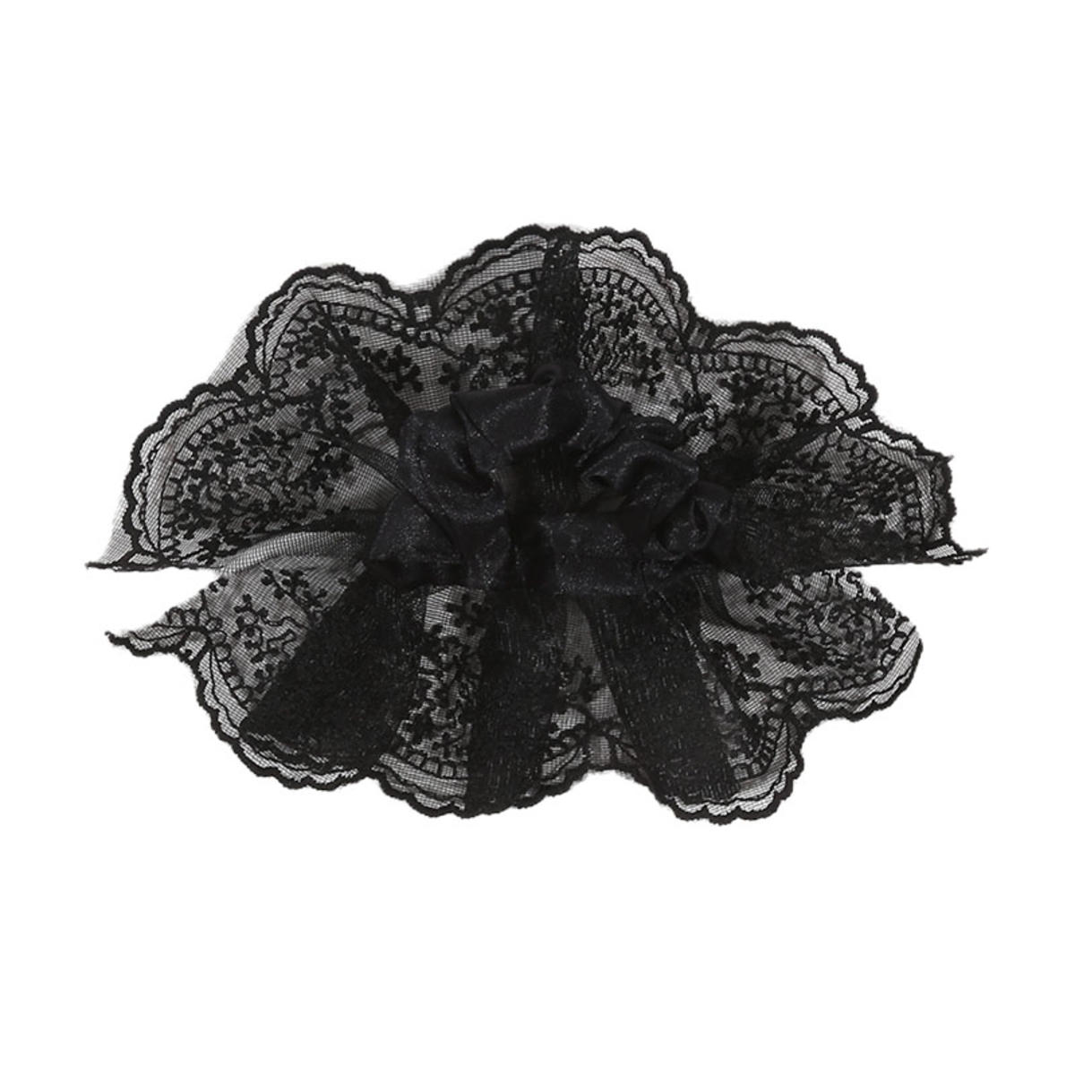 

1 Pcs Women s Hair Scrunchies Lace Sweet Cute Elegant Fashionable Double-layer Head Ties Lolita Kawaii Hair Accessories Girl one size чёрный