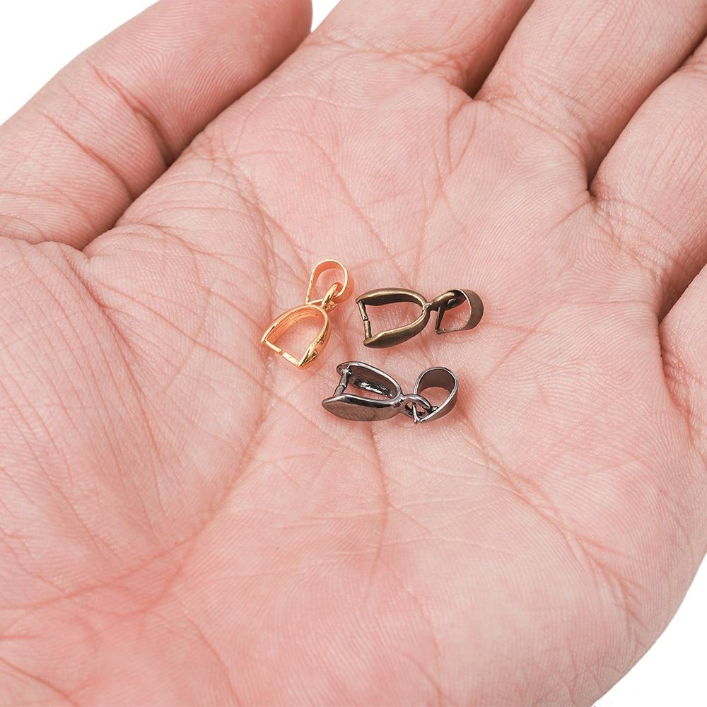 20pcs/lot Copper Plated Pendants Clasp Clips Charm Bail Beads Melon Seeds Buckle For DIY Jewelry Making Necklace Supplies