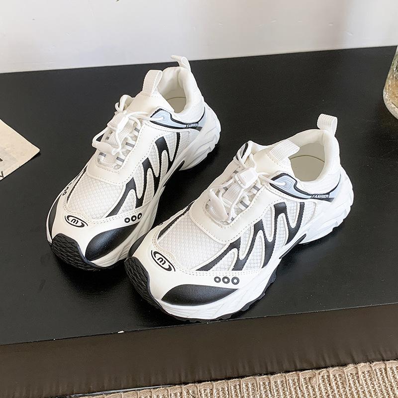 

2025 new summer mesh breathable dad shoes women s platform fashion casual sports shoes versatile little white shoes 35