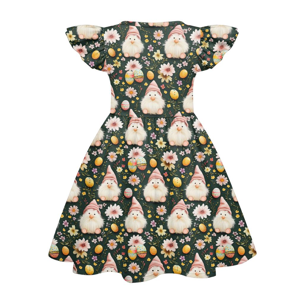 Sommer-Prinzessinenkleid für Mädchen - A-Linien-T-Shirt-Kleid Ostertag