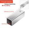 Stainless Steel Four-Way Tee Connector for Square Tubes - Weld-Free Fastener