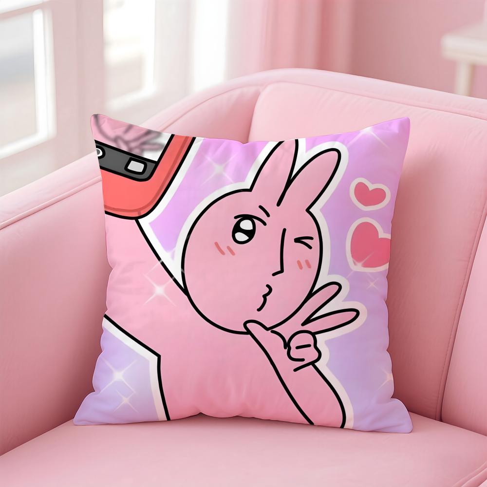 Cute My friend rabbit Cushion Cover Comfortable Reversible Pillow Cover Ideal for Car Sofa Bedroom & Beyond 12x12Inch