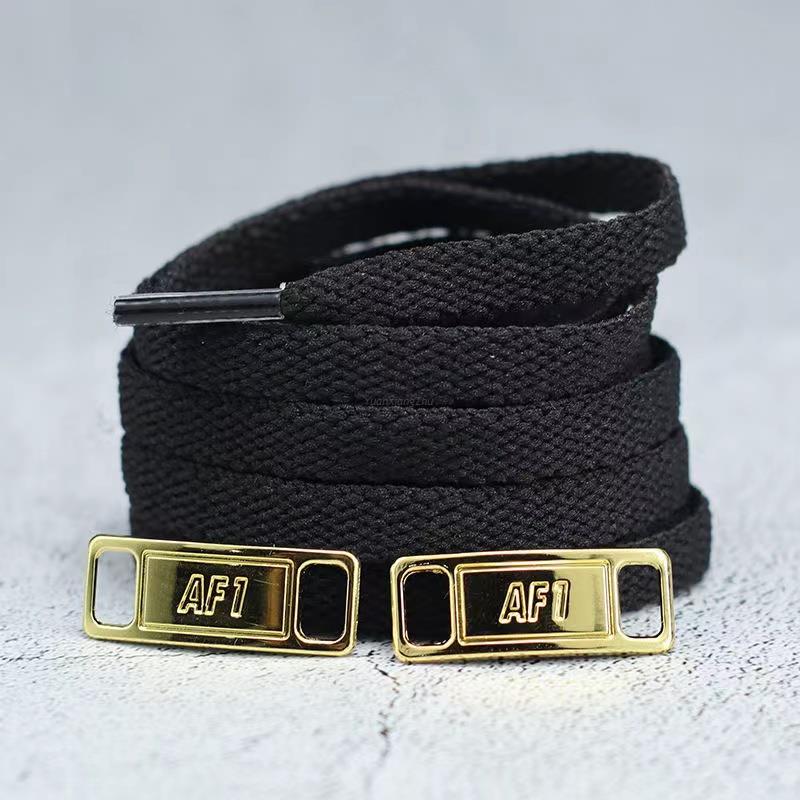 Set 4 Perechi Șireturi AF1 Negru Alb Șireturi Originale și Decorațiuni pentru Pantofi Set Accesorii Șireturi Pantofi Sport Pantofi Air Force