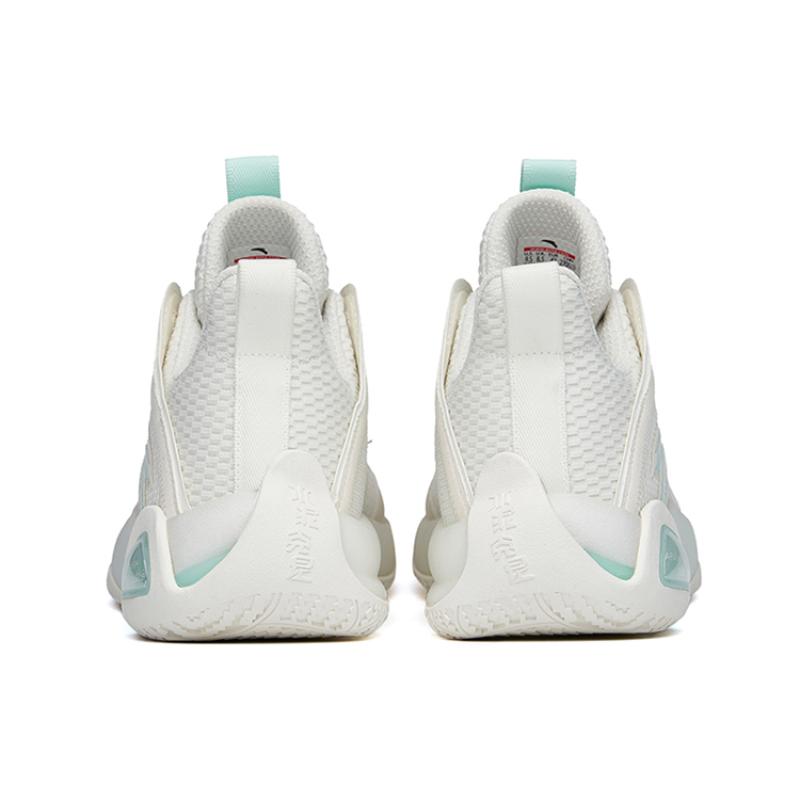 Anta Cement Bubble 2.0 Anti Slip Wear Resistant Low Top Basketball Shoes Men's White Green Sneakers 112221610-1