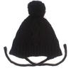 Universal Chemistry Wool Twist Ball Knit Black Earflap Hat