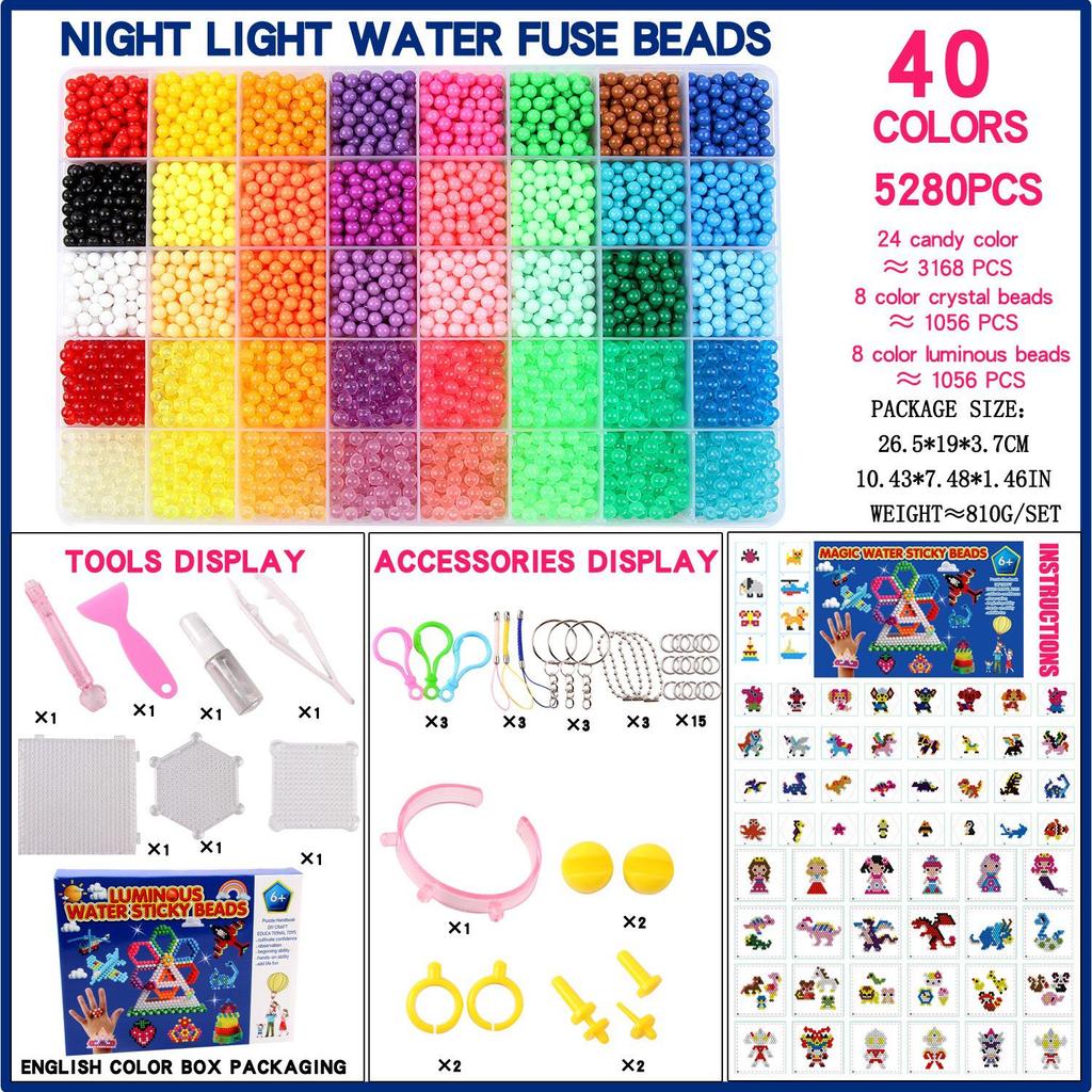 Water Magic Beads DIY Puzzle Set for Kids: Early Education Handmade Hama Beads