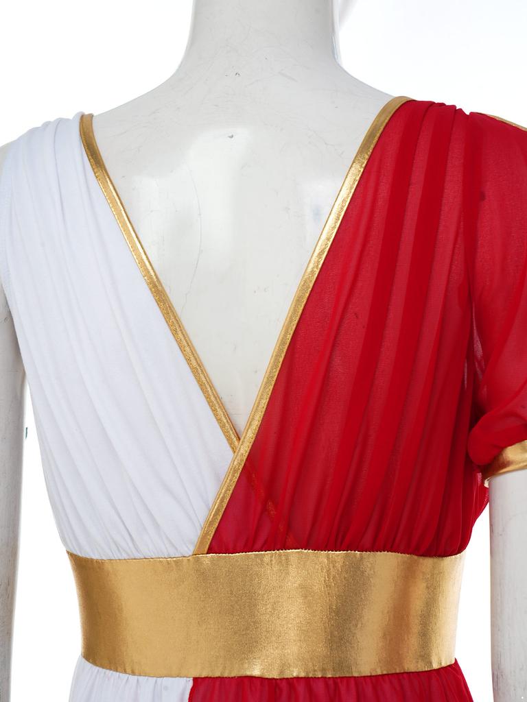 Costum Femei Grecia Antică Halloween Rochie Toga Asimetrică Mânecă Scurtă Umeri Dezgoliți Tunica pentru Petrecere Tematică Rugăciune Adorare