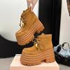 Platform Ankle Boots Women's High Heels Designer Lace Up Shoes  Fashion Winter Short Woman Boots New Trend Sport Mujer Botas