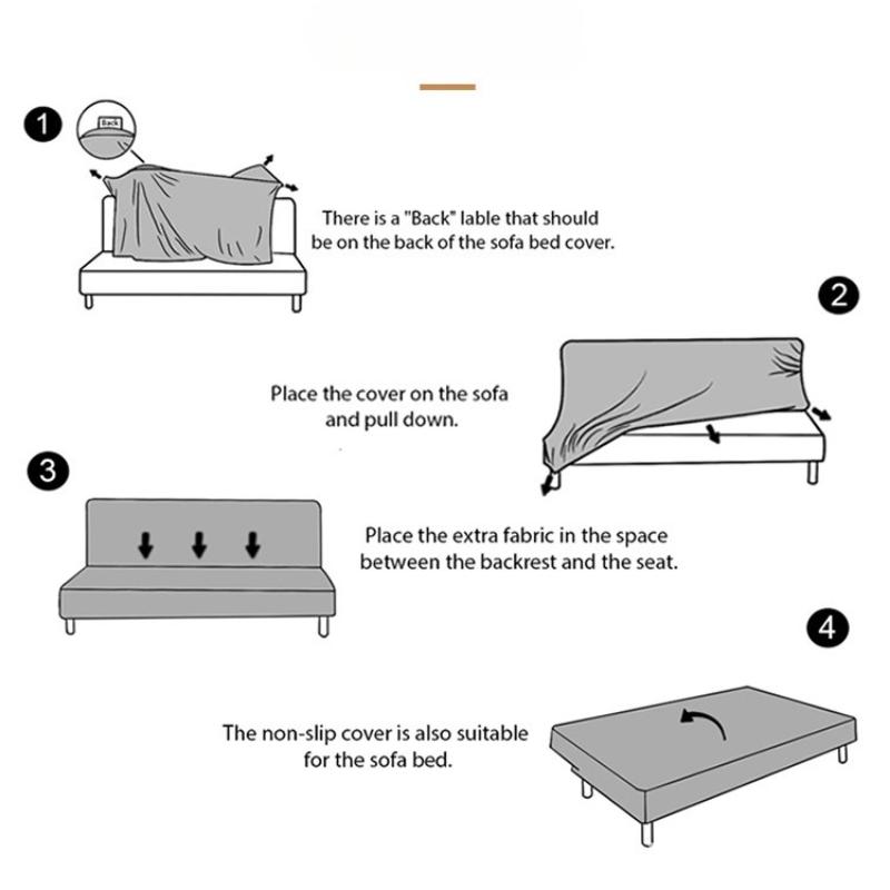 Elastic Stretch Convertible Sofa Bed Cover Cat Scratch-resistant Cover for Sofa Bed Without Arms Elastic Couch Covers Cat