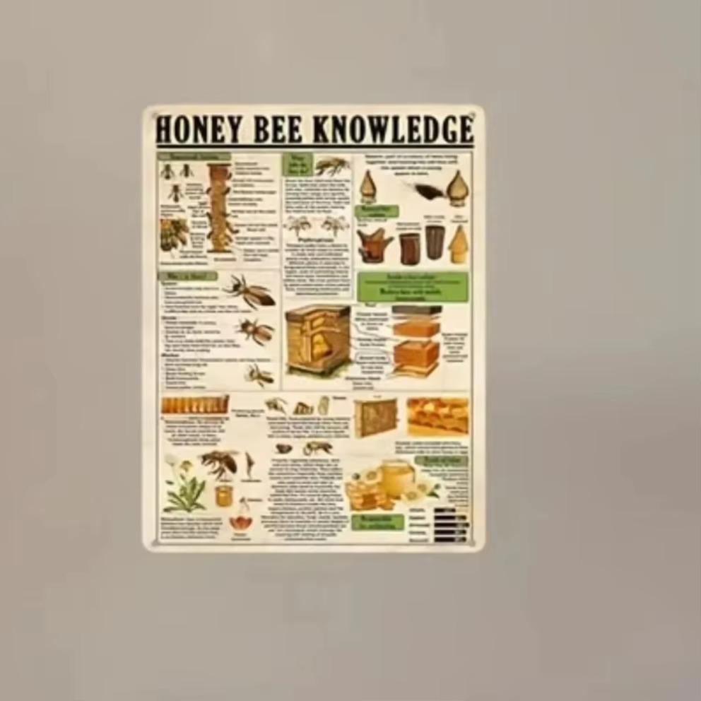 "BEEKNOWWITEDGE Bee Knowledge Sign" – Decor for Homes, Restaurants    Eco-Lovers; Ideal Wit Gift