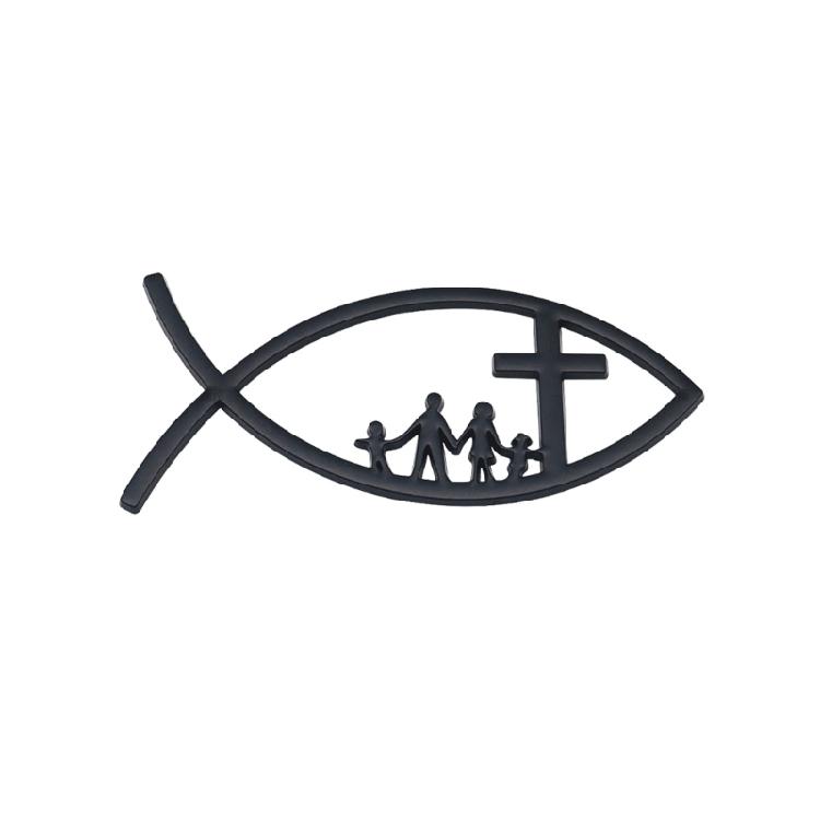 3D Car Fish Decal Sticker Automotive Fish Badge Christian Fish Emblems Sticker for Car Window Bumper