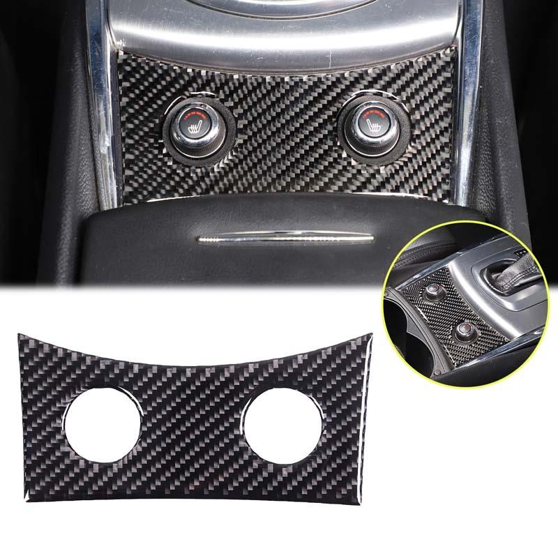 For 2007-2013 Infiniti G25 G35 G37 Soft Carbon Fiber Car Center Console Seat Heating Adjustment Panel Trim Sticker Accessories