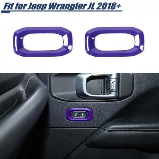 

Purple Interior Door Lock Button Frame Trim Cover for Jeep Wrangler JL JT 2018+