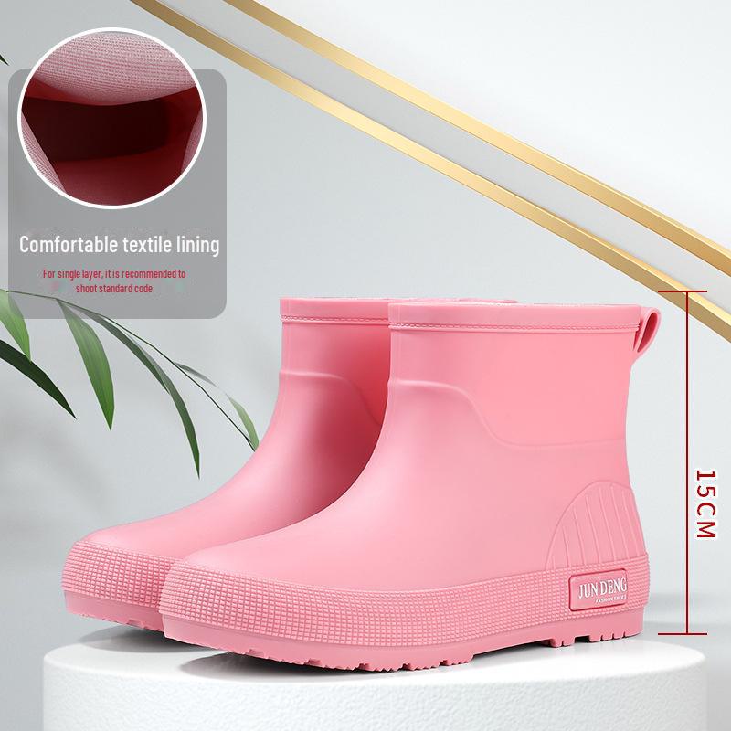 2024 Women's Fashionable Non-Slip Waterproof Rain Boots - Short Tube