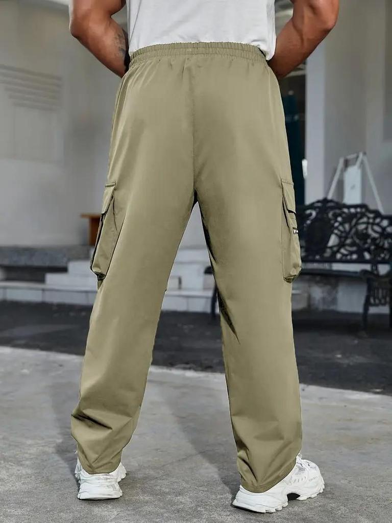 Pánské outdoorové cargo kalhoty: Volný střih, Vícekapslový, Funkční, Elastická stahovací šňůrka, Design na zip