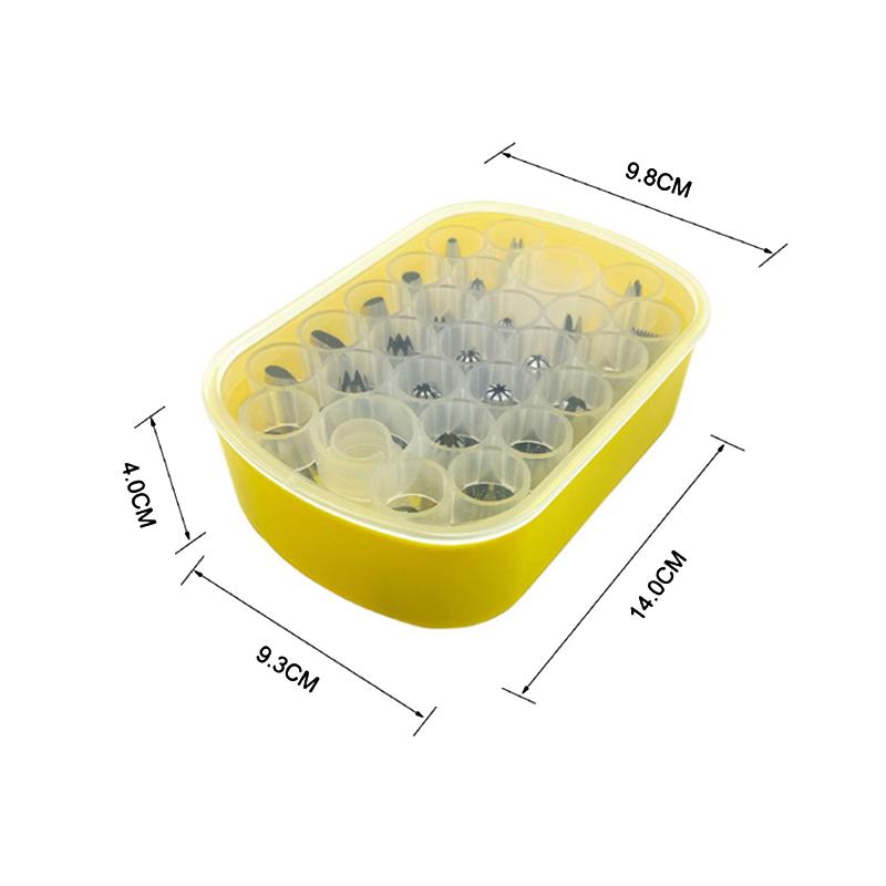 Piping Tip Organizers Box With 25 Pcs Seamless Piping Tips 2 Adapters Nozzles Tip Cake Decorating Tools