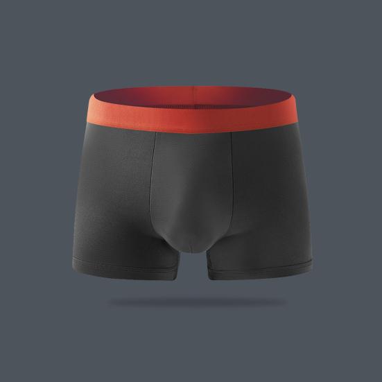 Men Boxer Underwear Elastic Mid-rise Tight Cut High Elasticity Shorts Panties Patchwork Color U-Convex Breathable Panties