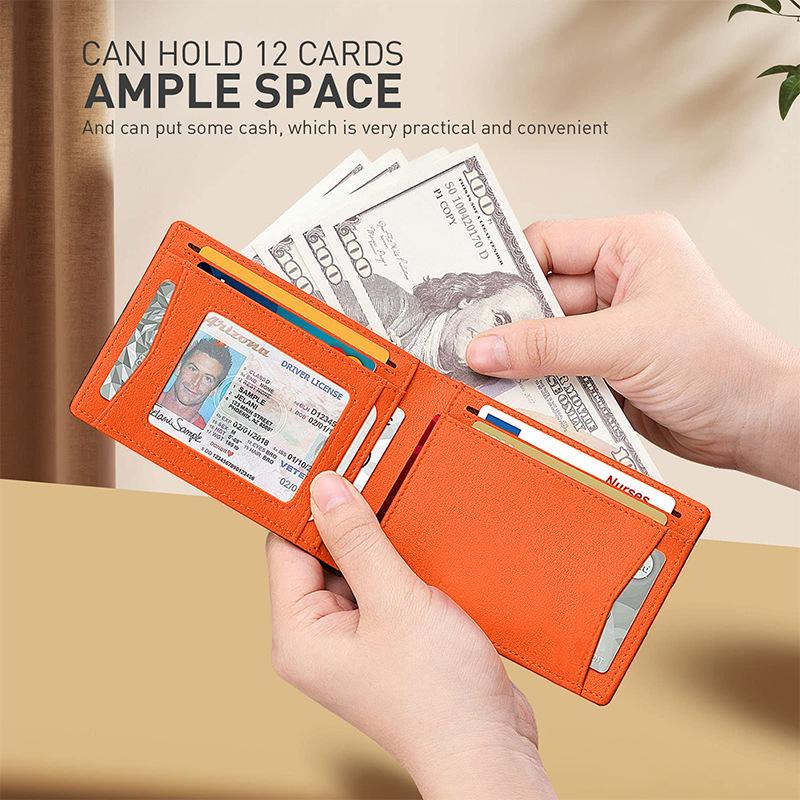 Men's RFID Anti-Theft Multi-Slot Wallet & AirTag Card Locator