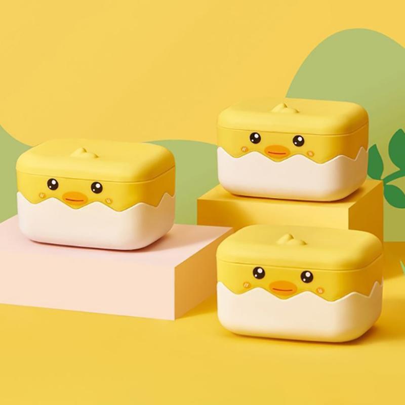 1Pc Plastic Duck Shape Soap Box Cartoon Soap Dish Drainable Soap Holder Soap Container Tray Bathroom Accessories