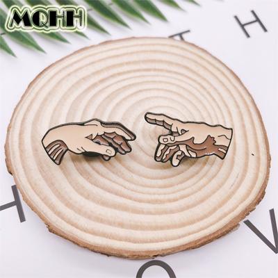 Cartoon Fun Gesture Holding Hands Fun Enamel Brooch Pin Custom Alloy Badge Clothes Bags Accessories Jewelry Gifts For