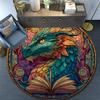 Dragon Round Area Rug,Carpet Rug for Living Room Bedroom Sofa Playroom Decor,Non-slip Floor Mat