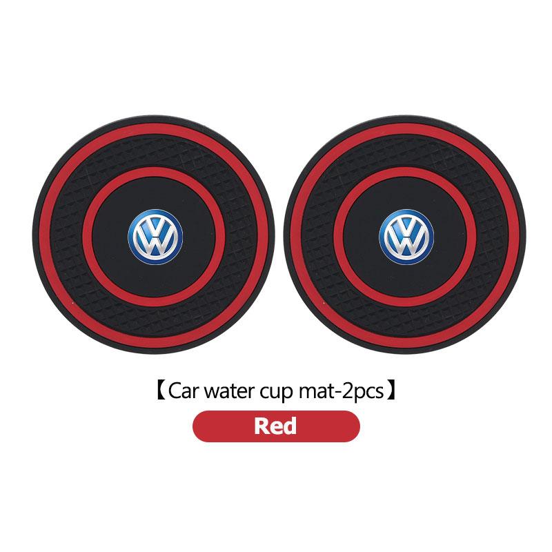 2PCS Car Coaster Water Cup Bottle Holder Anti-slip Pad Mat For Volkswagen VW Scirocco Jetta Beetle Golf 4 5 6 Passat Polo B5KD2