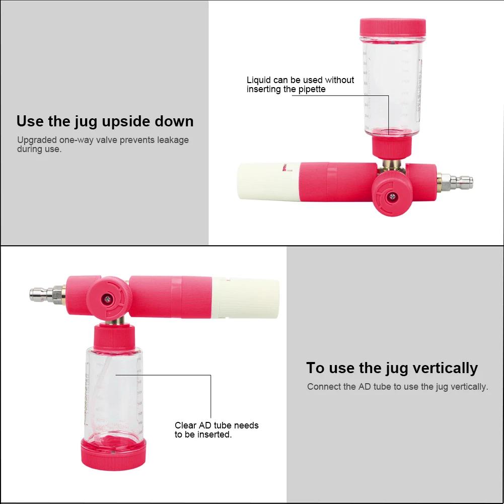 100ml Water Foam Sprayer With 1/4 Inch Quick Connector Soap Foam Spray Pot Bottle Adjustable Pressure Washer Gun For Car Washing