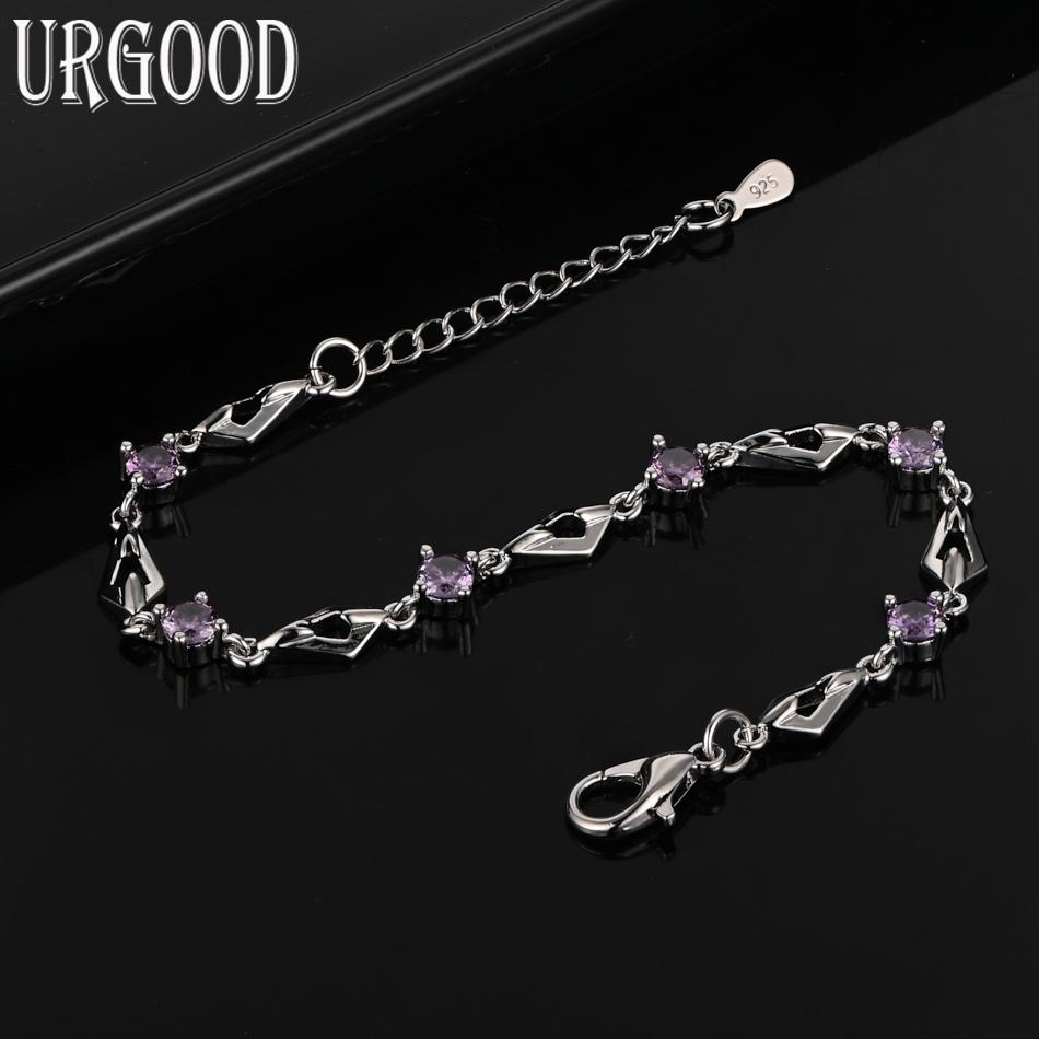 925 Sterling Silver AAA Zircon Bracelet Wedding Gift Jewelry