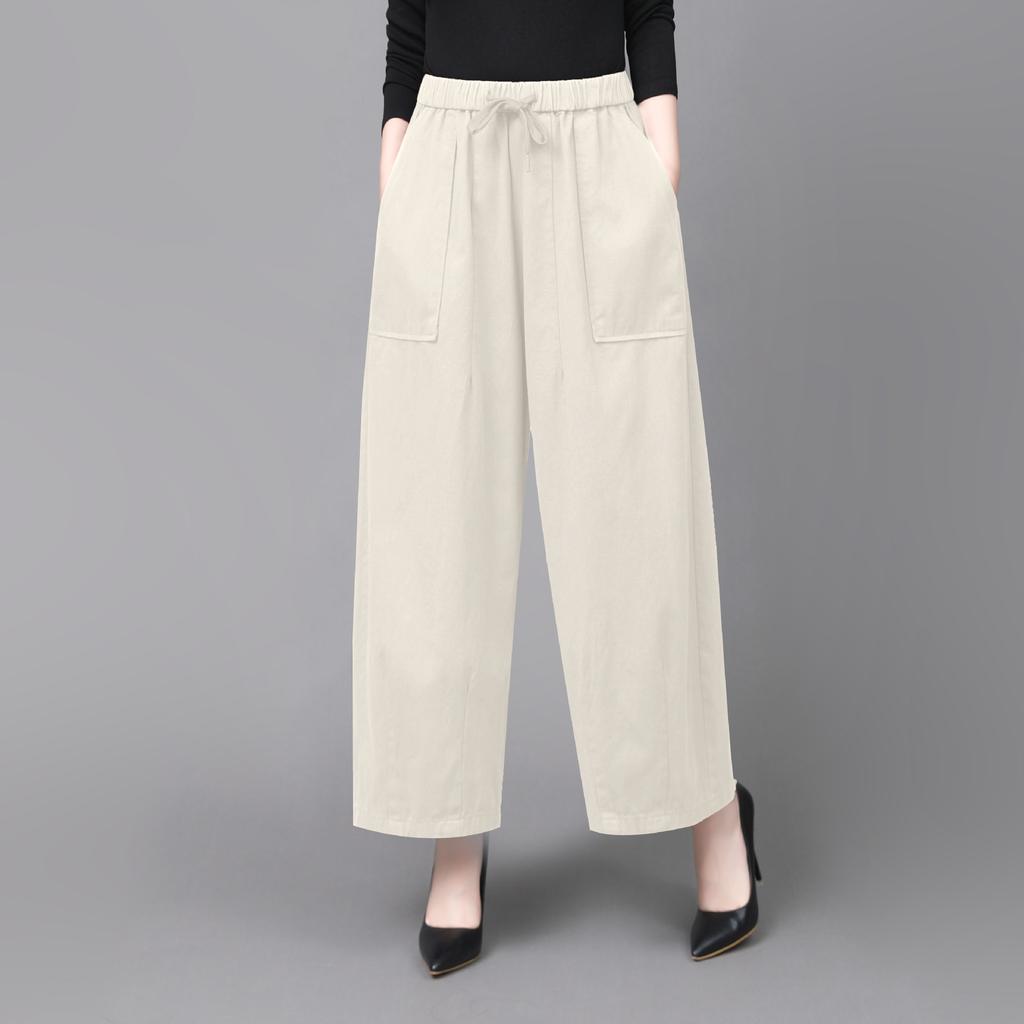 Summer Fashion All-match Thin Harem Pants Large Size Wide-leg Drape High Waist Thin Loose Casual Nine-point Pants
