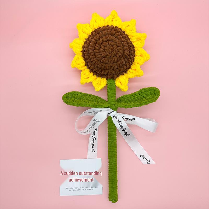 Handmade Crochet Giant Rose & Carnation Artificial Flowers - Teacher's Day, Qixi, Valentine's Gift