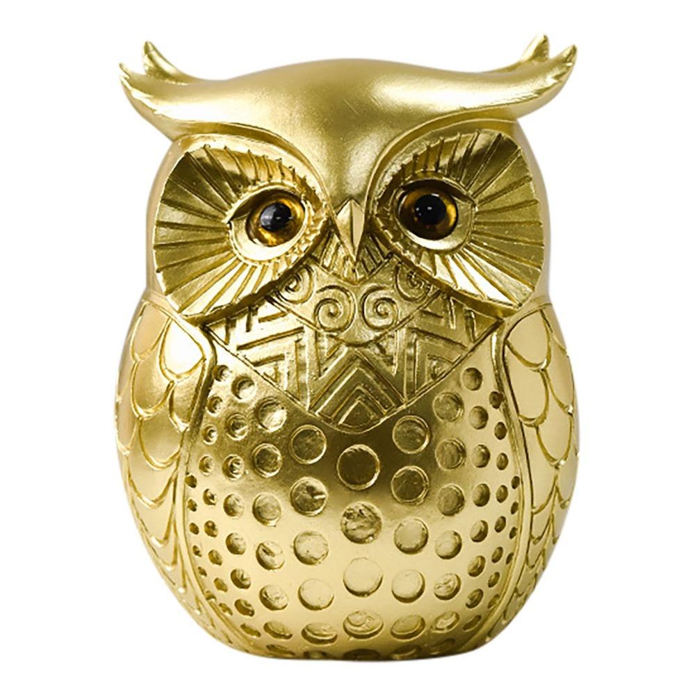 Handmade Owl Figurine Resin Craft Animal Sculpture Funny Owl Statue  Home Decor
