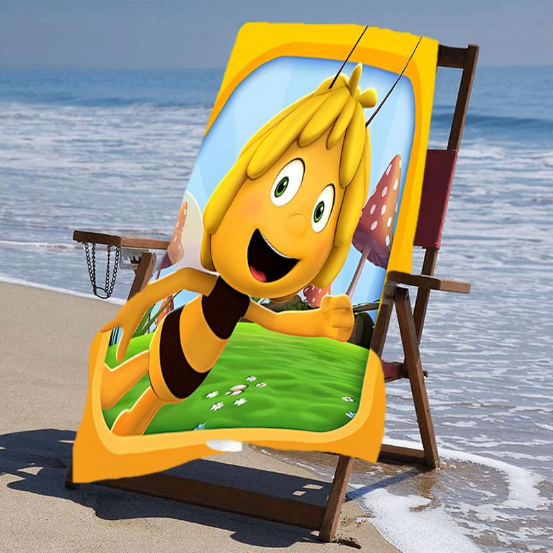 Proof Beach Towel with a Maya the Bee Pattern - Soft,absorbent,quick-drying,machine Washable - Perfect for Swimming,camping,bathing